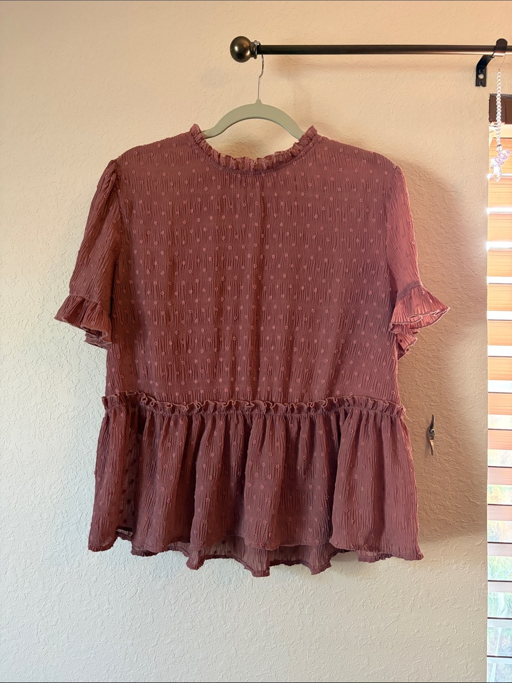 Blu Pepper Ruffle Blouse Size Large